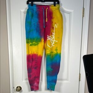Young & Reckless Woman’s Tie-Dye Joggers - Yellow, Blue, Pink size small